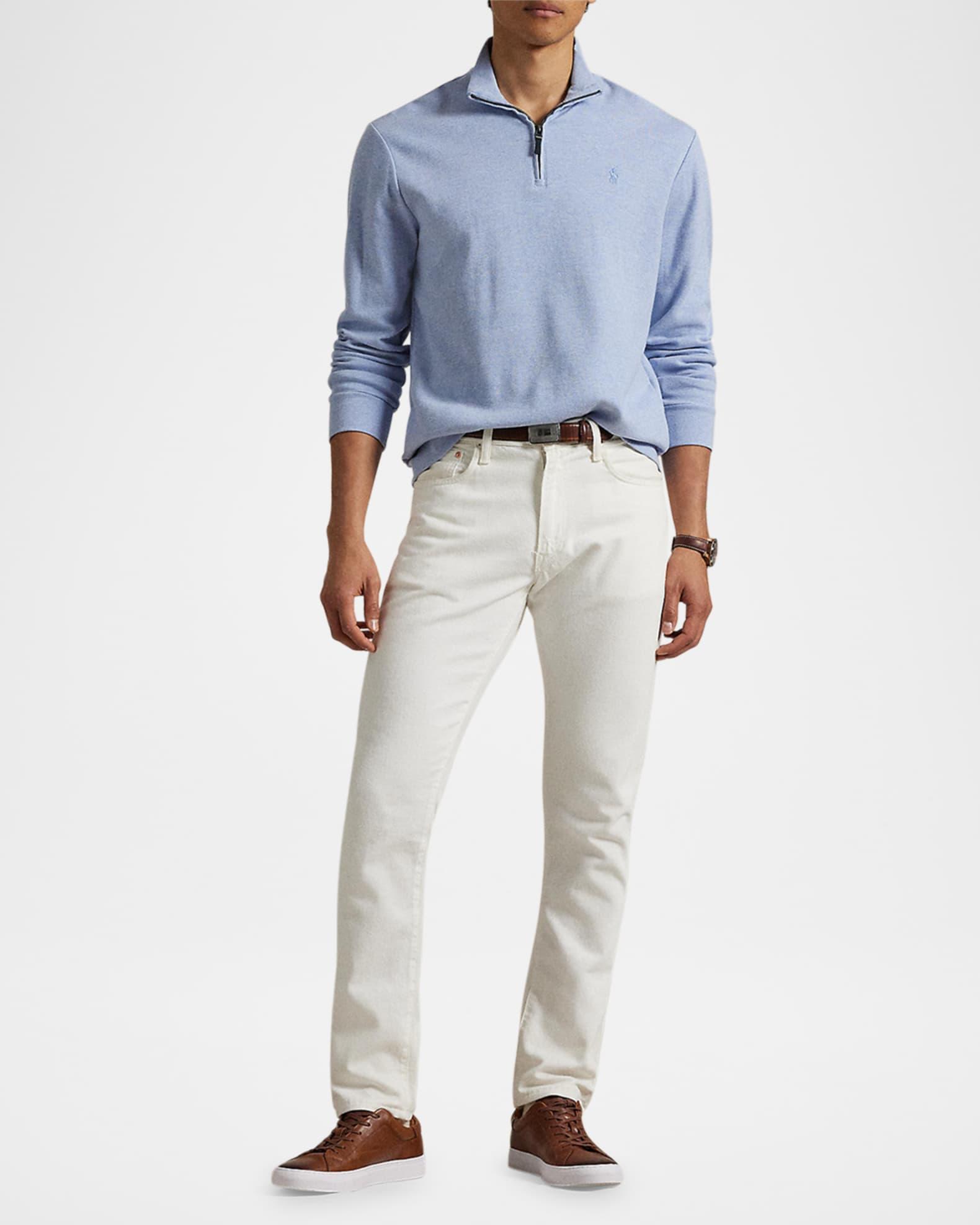 Mens Double-Knit Jacquard Quarter-Zip Sweater Product Image