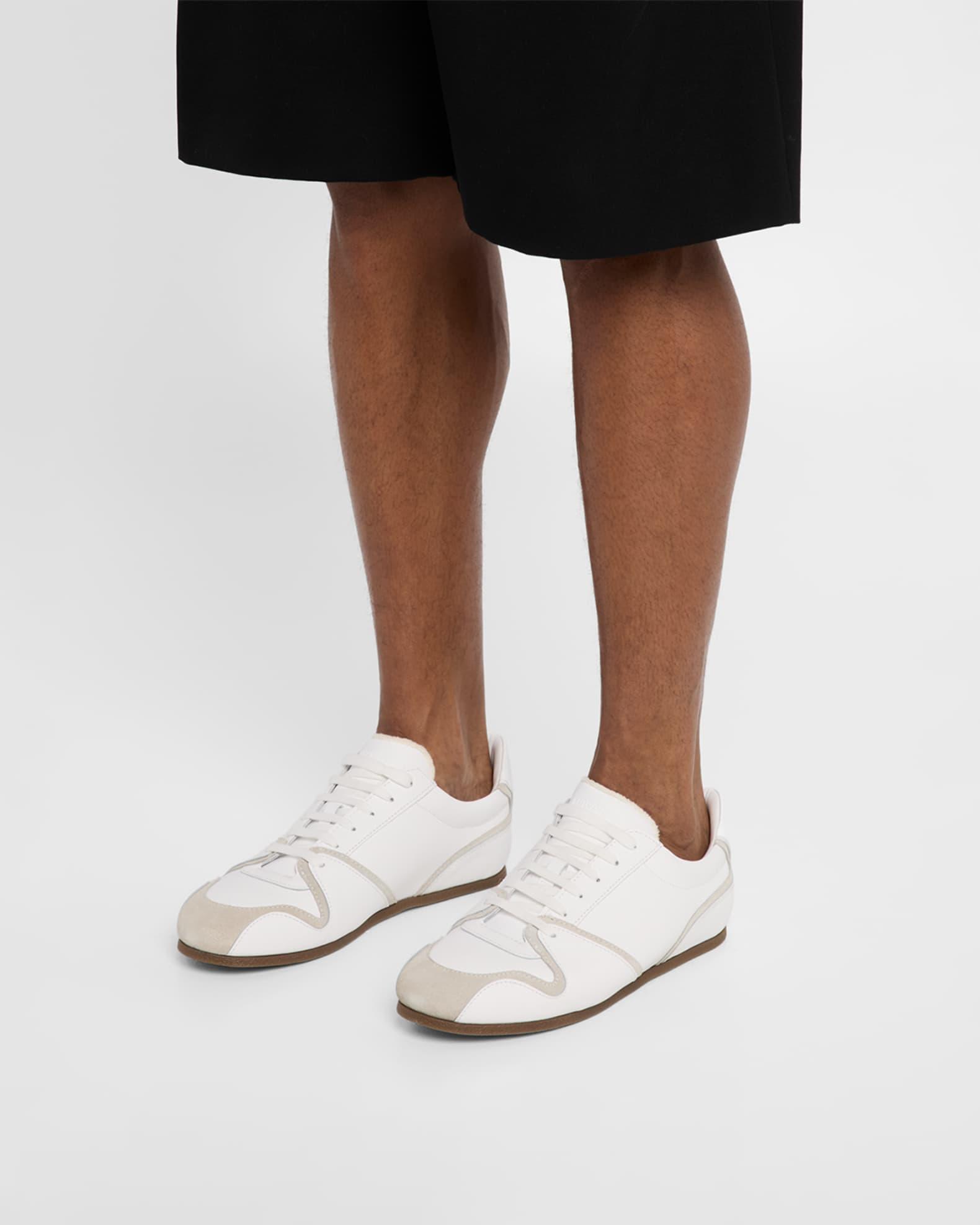 Men's Leather and Suede Low-Top Sneakers Product Image