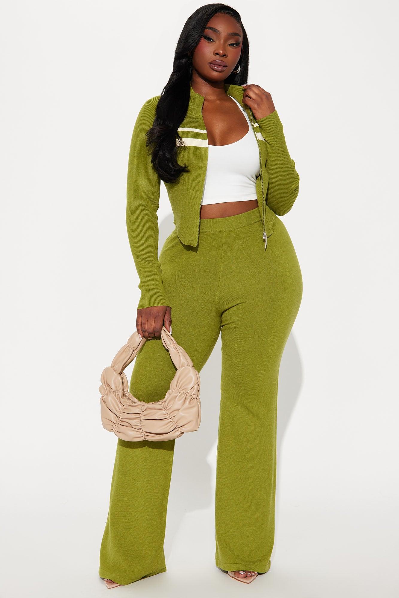 Study Session Sweater Pant Set - Green Female Product Image