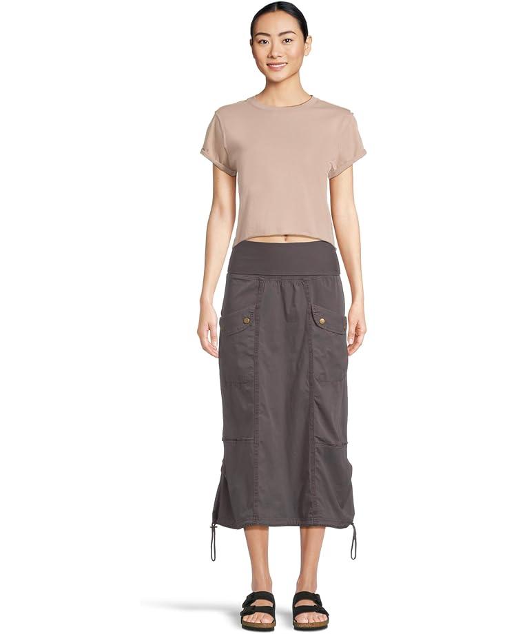 Stretch Poplin Double Shirred Panel Skirt Product Image