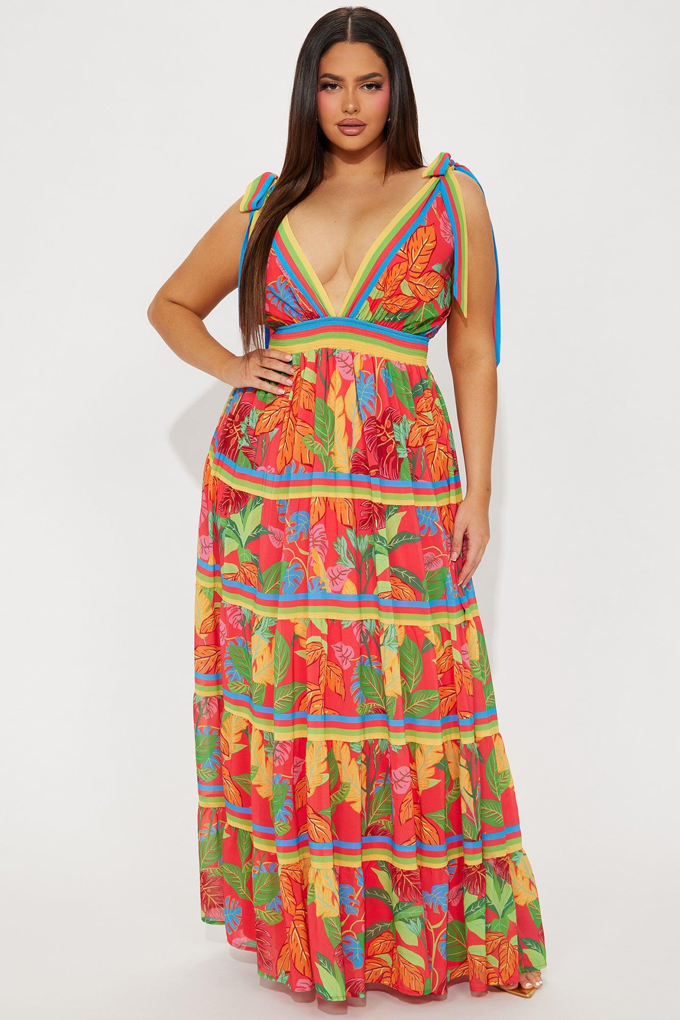 Barbados Maxi Dress - Red/combo Product Image