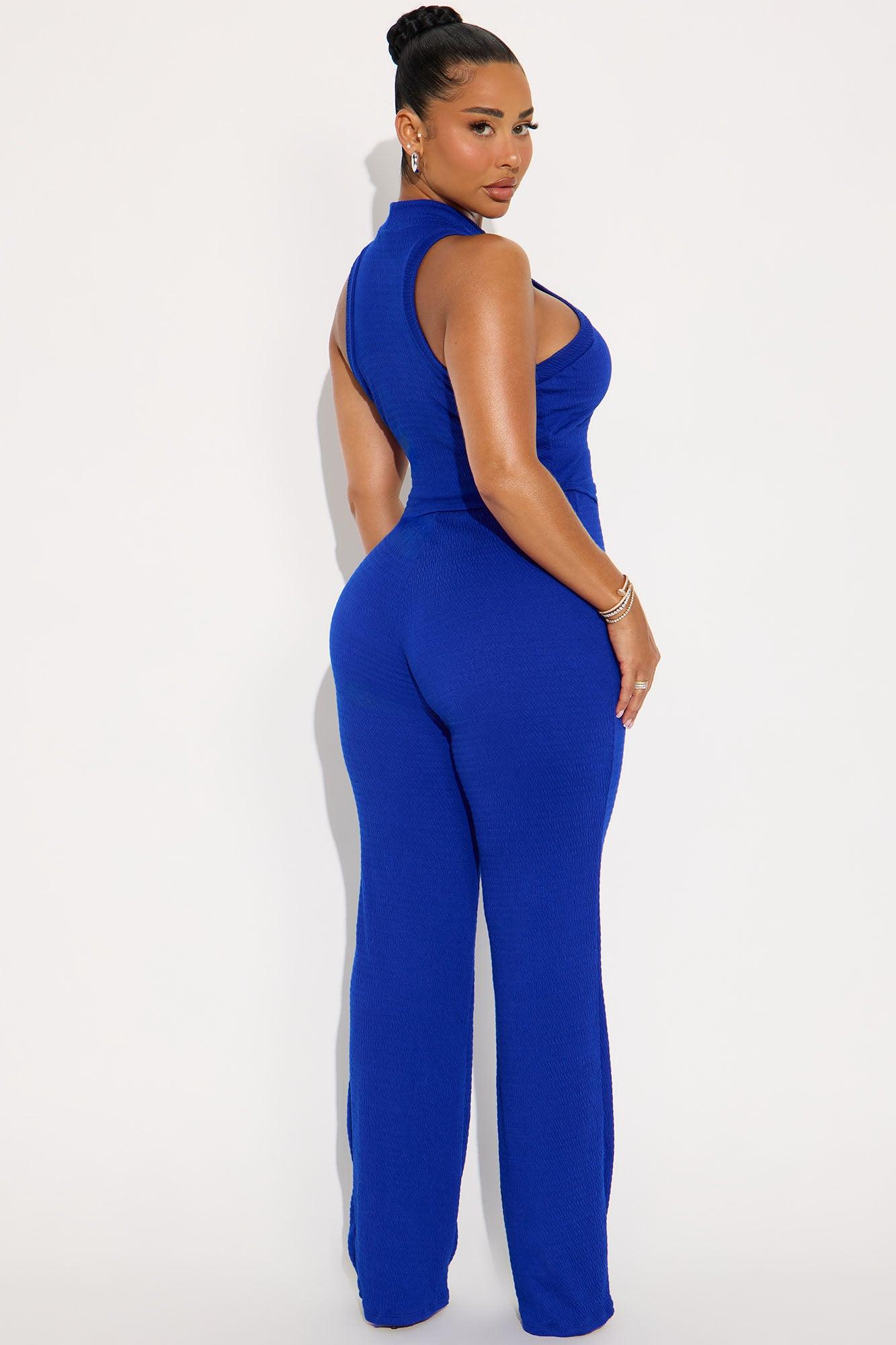 Ariana Sleeveless Textured Pant Set - Royal Female Product Image
