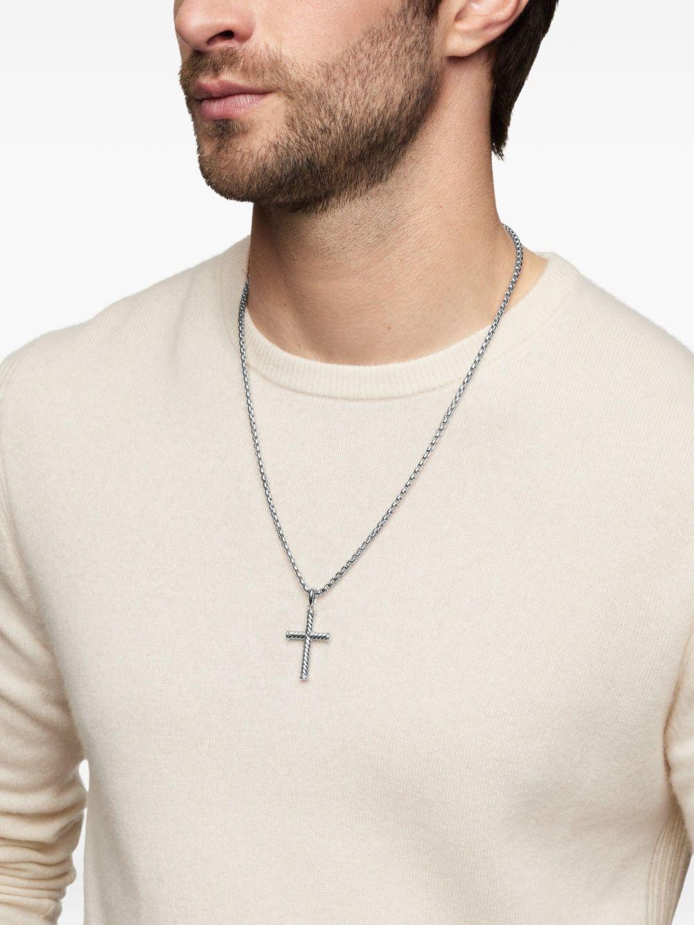 sterling silver Cable Cross pendant (35mm) Product Image