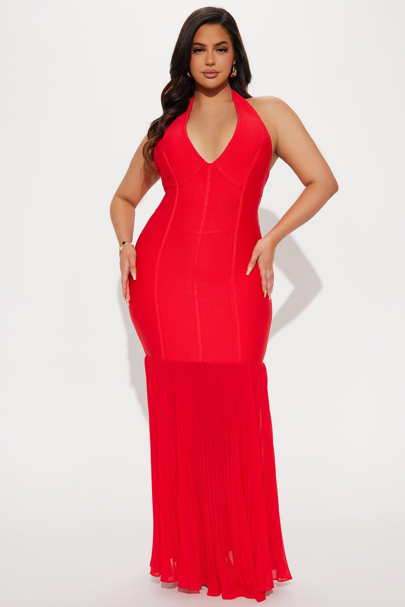 Megan Bandage Maxi Dress - Red Product Image
