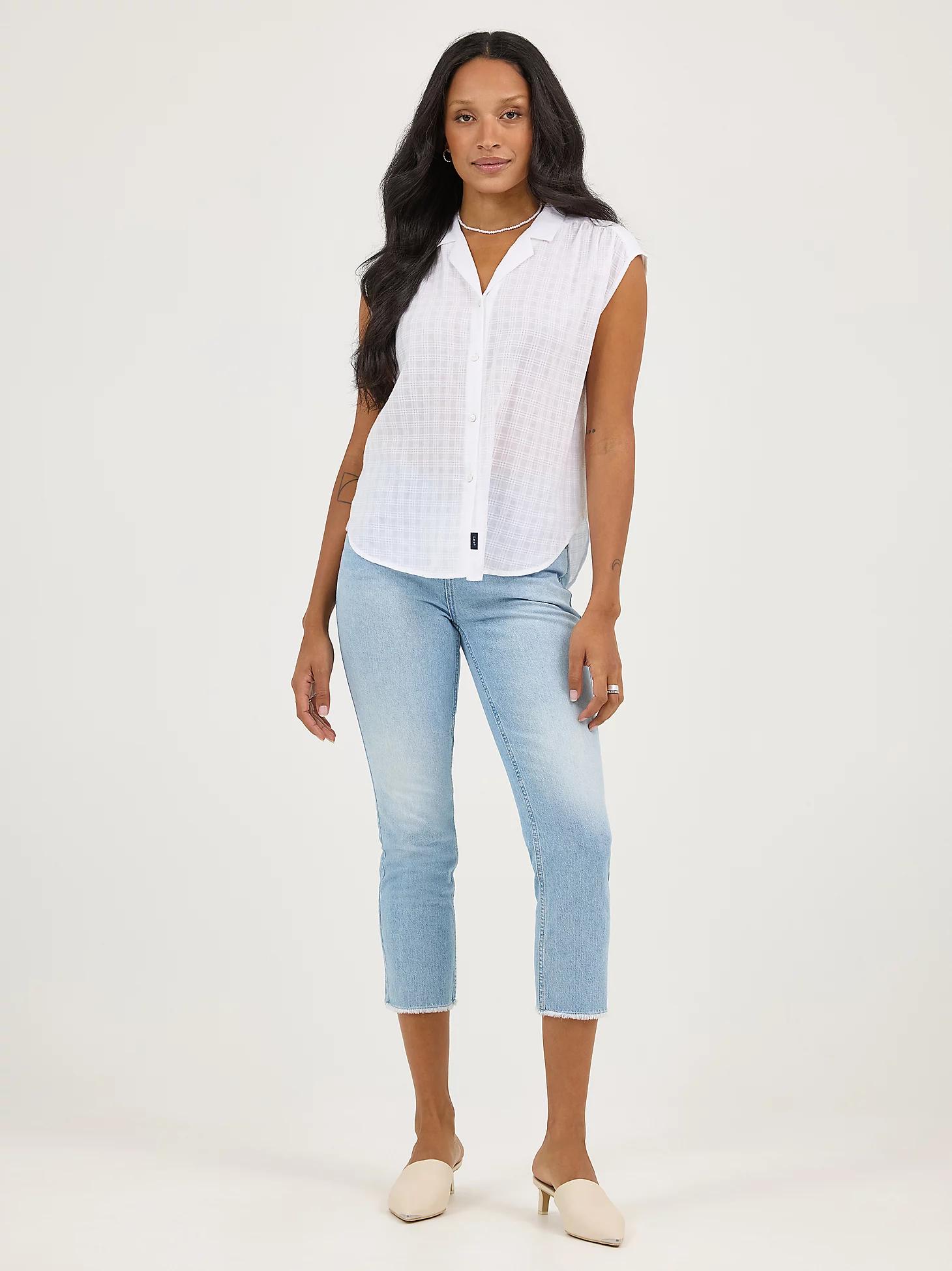 Women's Legendary Cap Sleeve Button Down Shirt | Women's Tops | Lee® Product Image