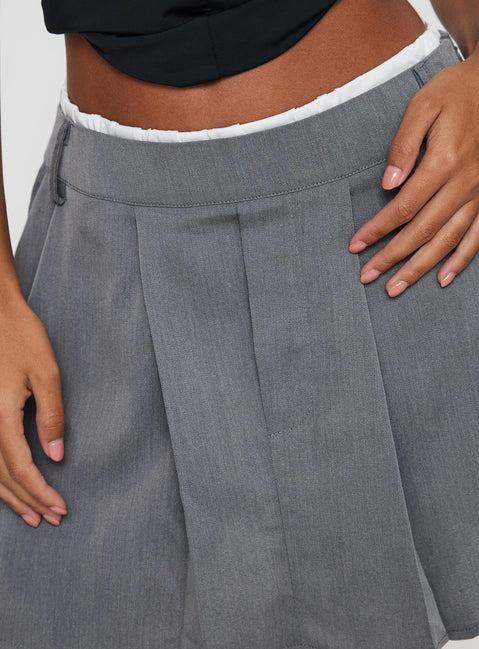 Simulations Pleated Mini Skirt Grey Product Image