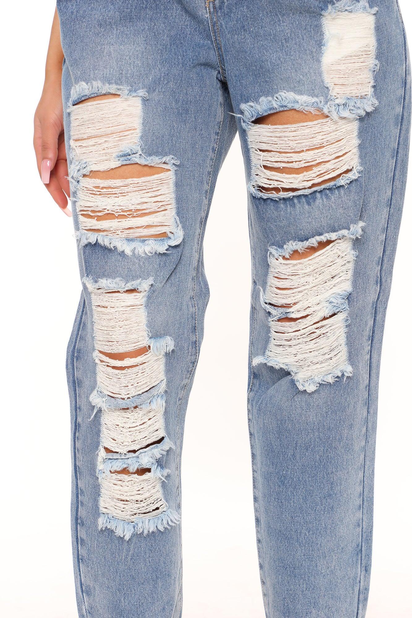 Crossover Mom Jeans - Medium Blue Wash Product Image