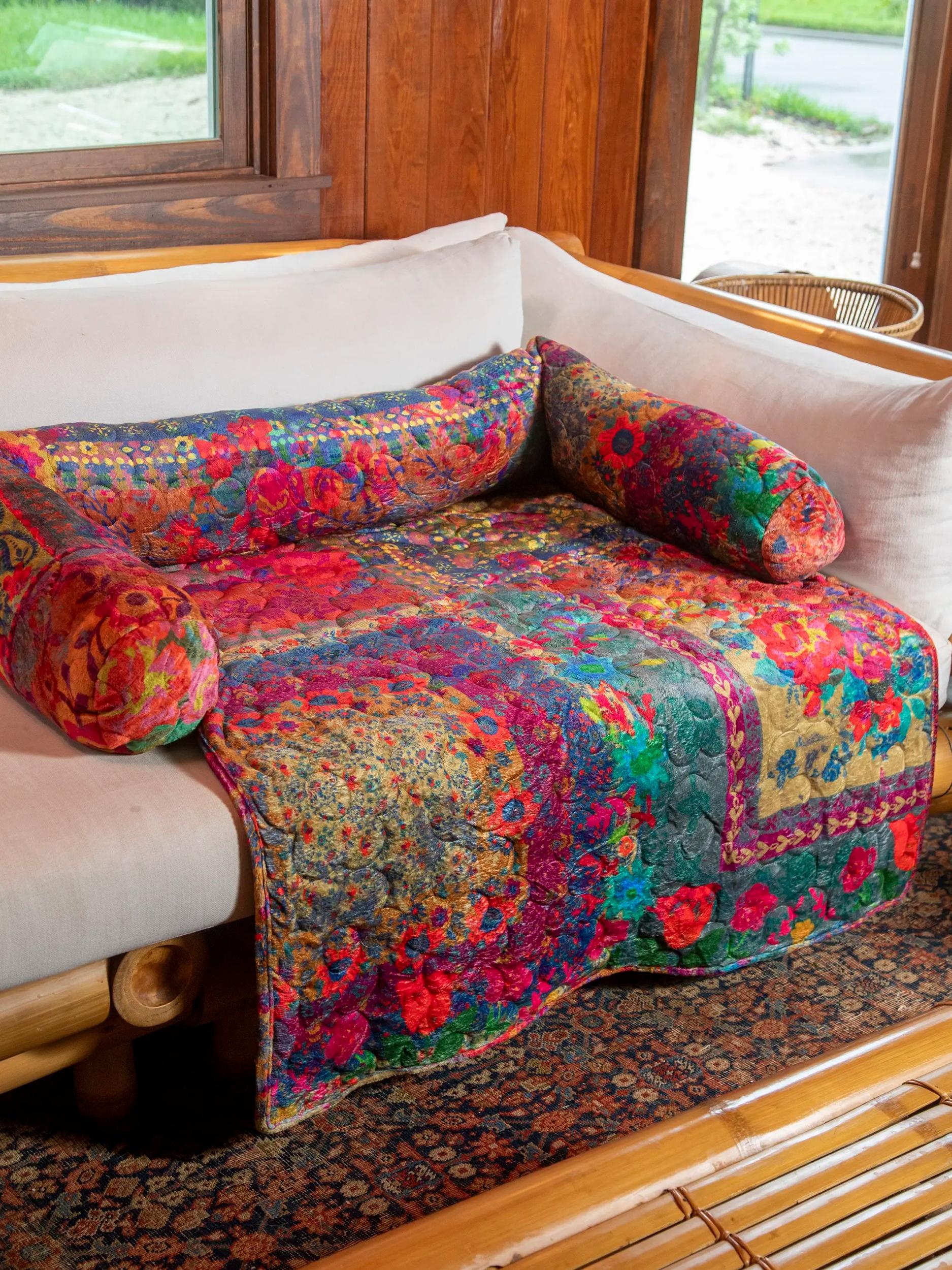 Sofa Pet Bed - Rainbow Bandana Patchwork Product Image