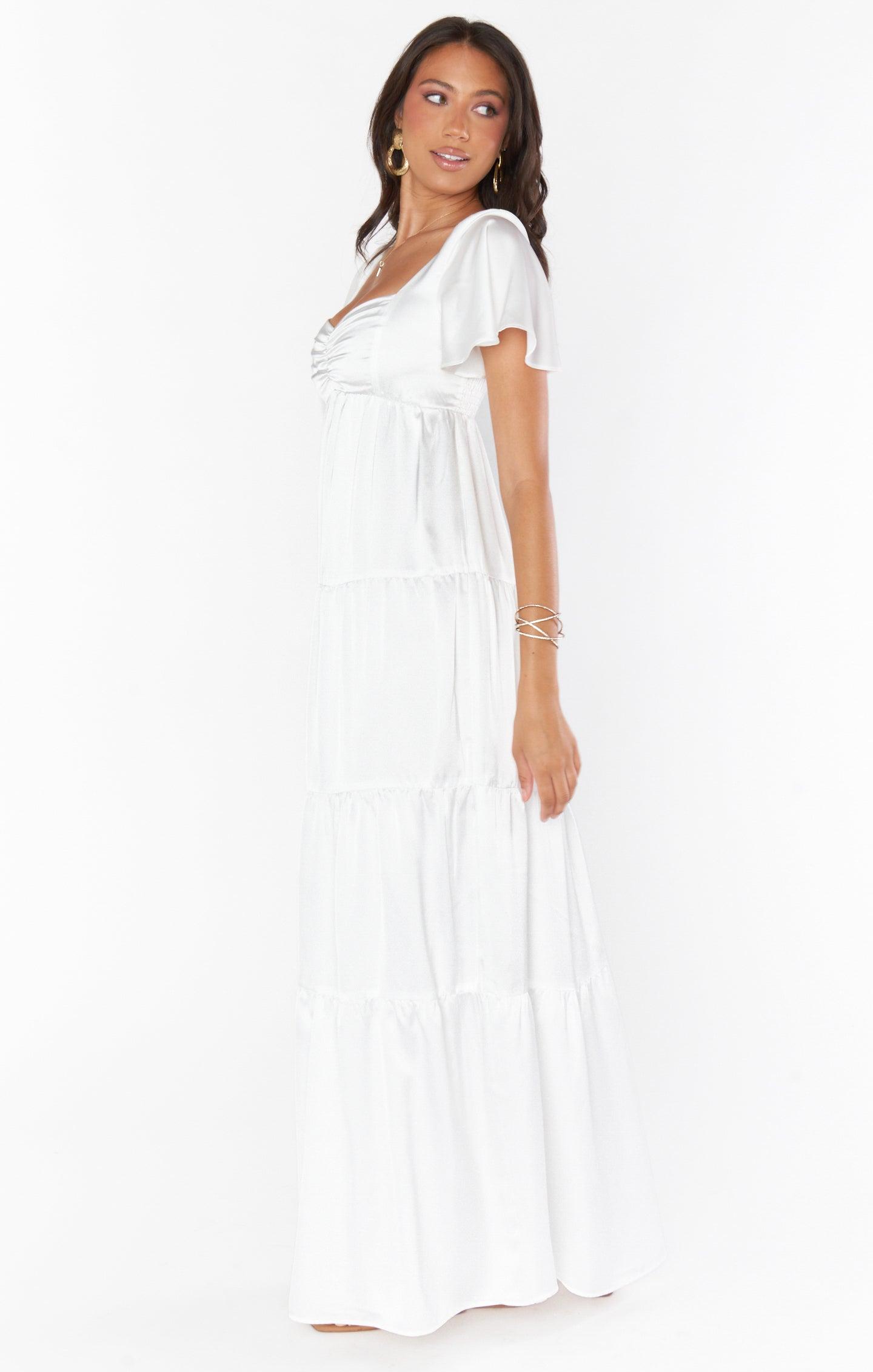 Nicole Maxi Dress ~ Ivory Luxe Satin Product Image
