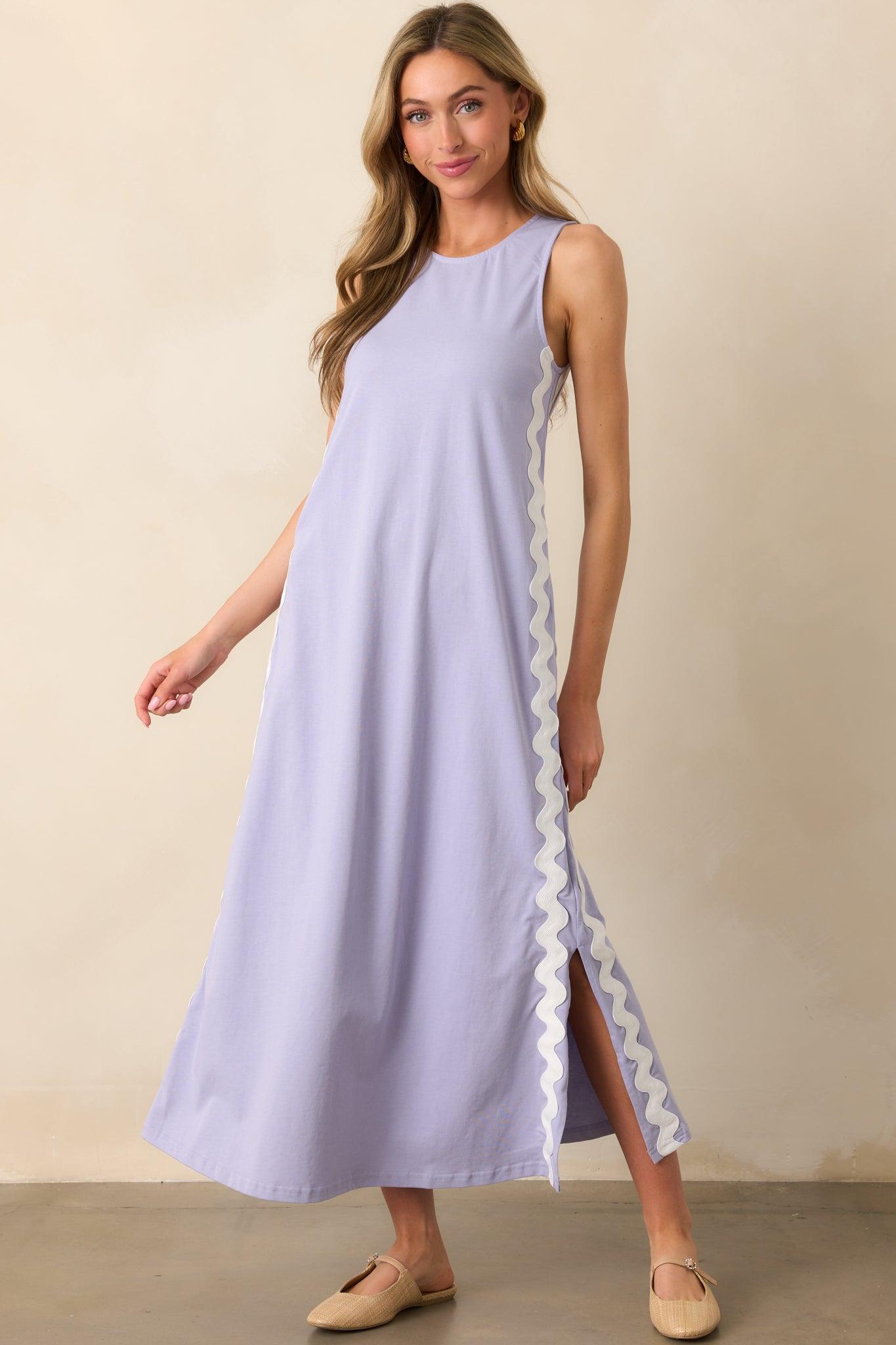 Dawn Purple Heather Cotton Maxi Dress Product Image