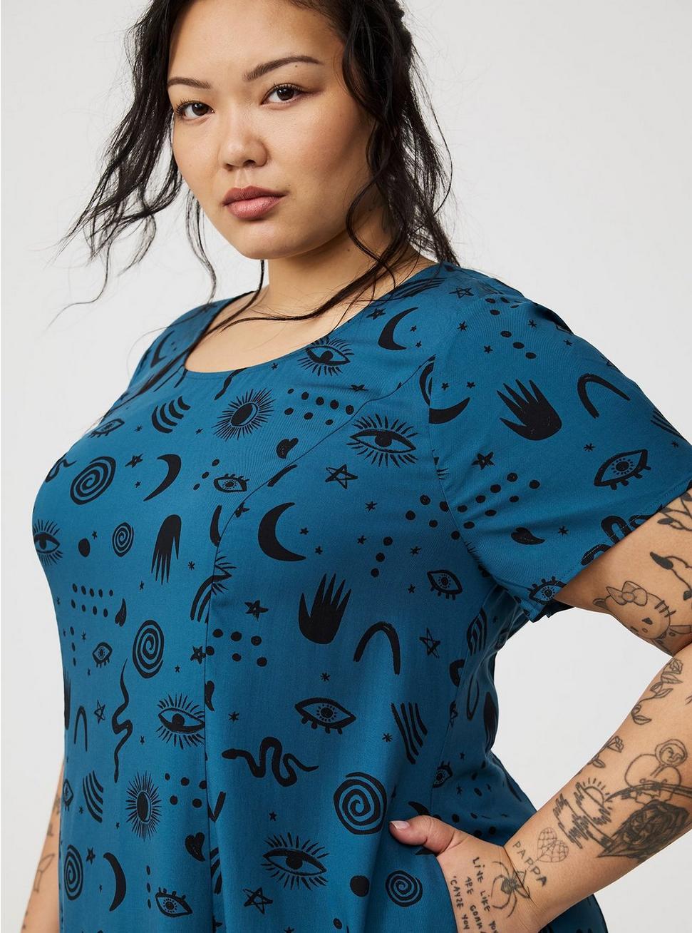 Mini Cap-Sleeve Trapeze Dress Product Image