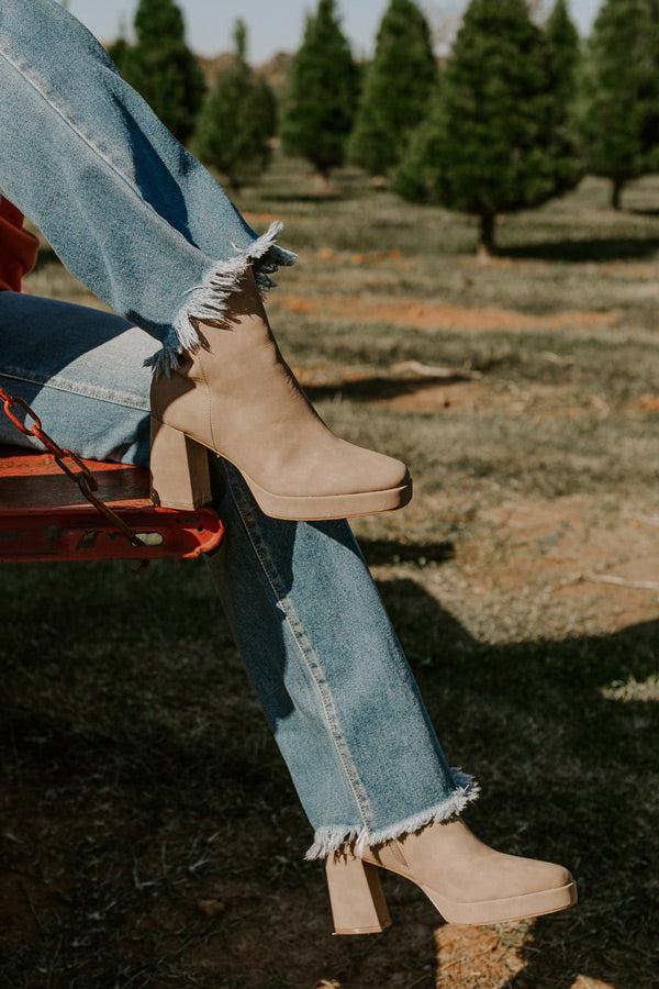 The Alondra Faux Nubuck Boot In Taupe Product Image