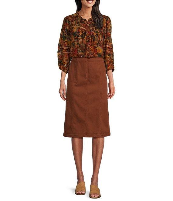 Intro Nia Denim Tummy Control Waist Pull-On Pencil Skirt Product Image