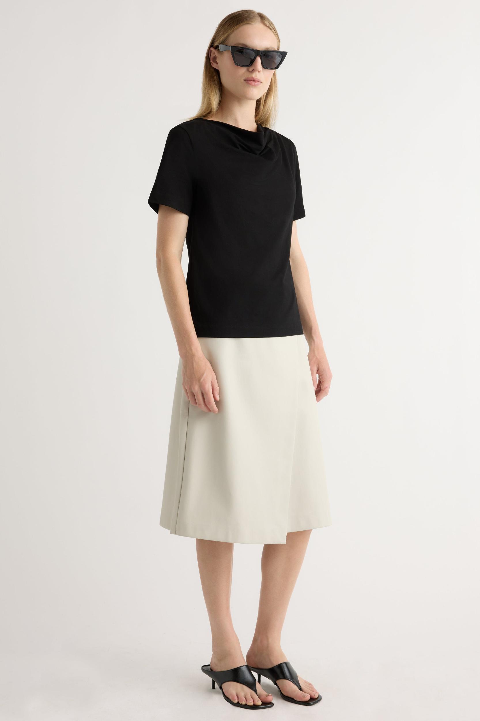 Alba Asymmetric Vegan Leather Skirt Product Image
