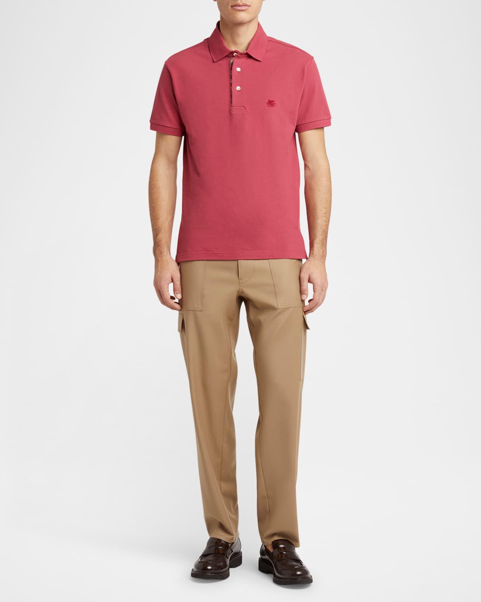 Men's Cotton Logo-Embroidered Polo Shirt Product Image