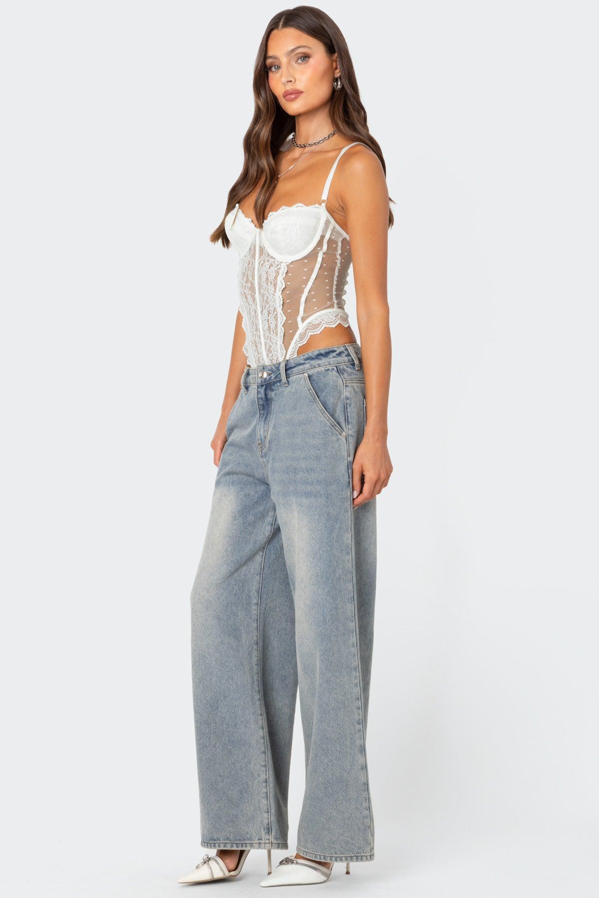 Cabaret Lacey Sheer Mesh Bodysuit Product Image