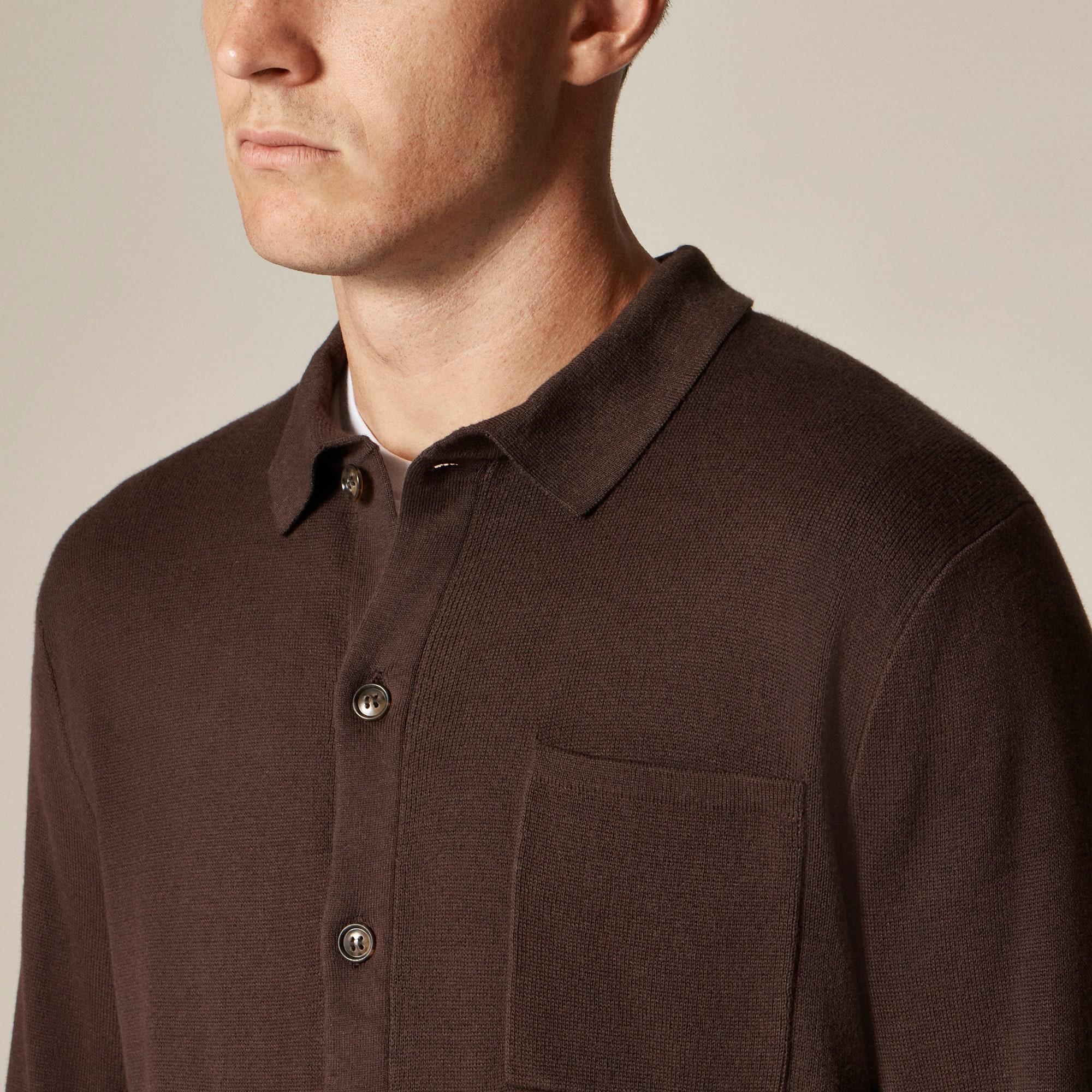 Milano-stitch polo cardigan sweater Product Image