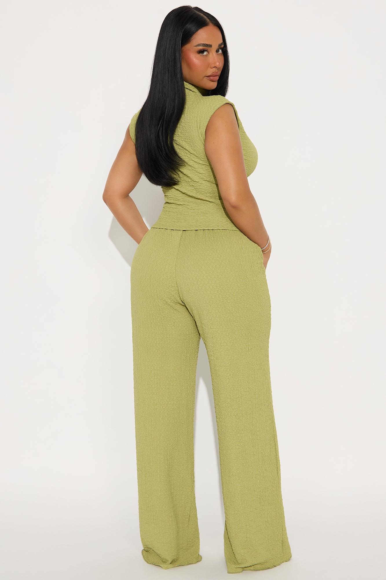 Teresea Texturted Pant Set - Sage Product Image