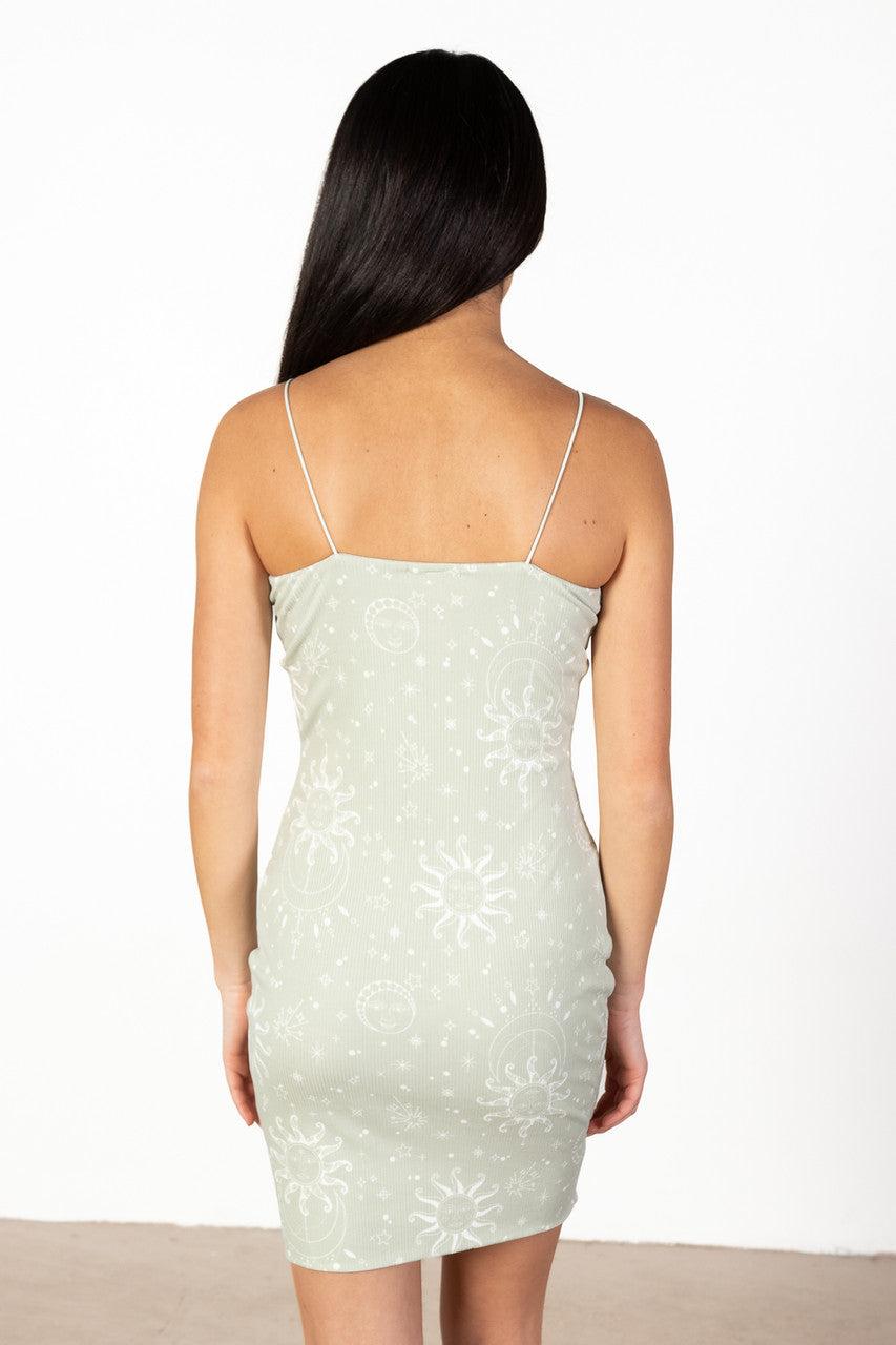 Sage Green Celestial Mini Dress Product Image