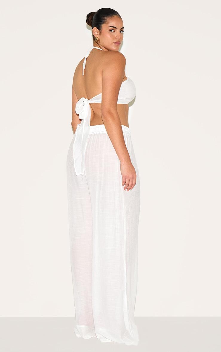 Plus White Pants & Top Set Product Image