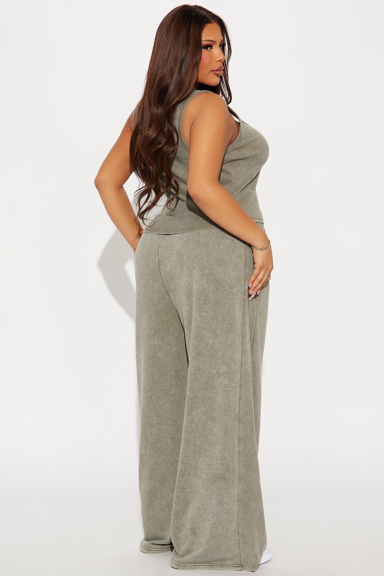 Becca Washed Pant Set - Olive Product Image