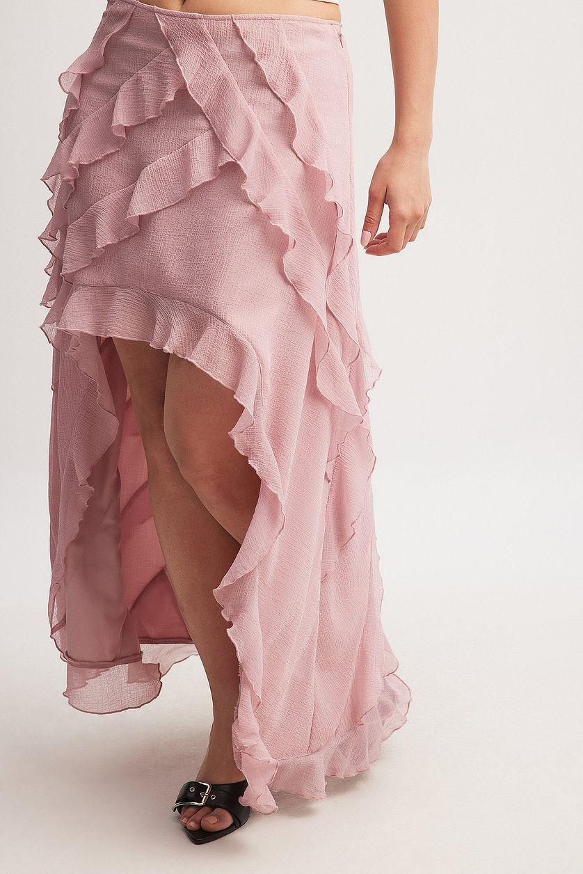 Chiffon Frill Detail Maxi Skirt Product Image