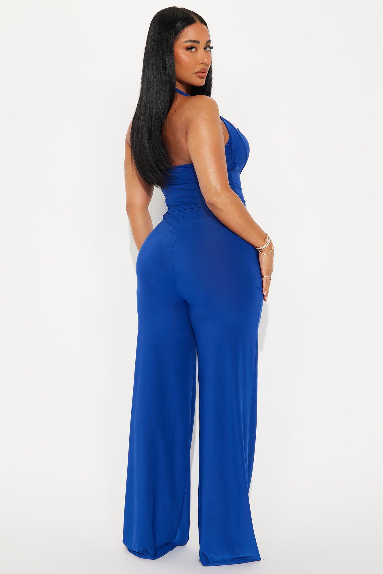 Amara Halter Wide Leg Pant Set - Royal Female Product Image