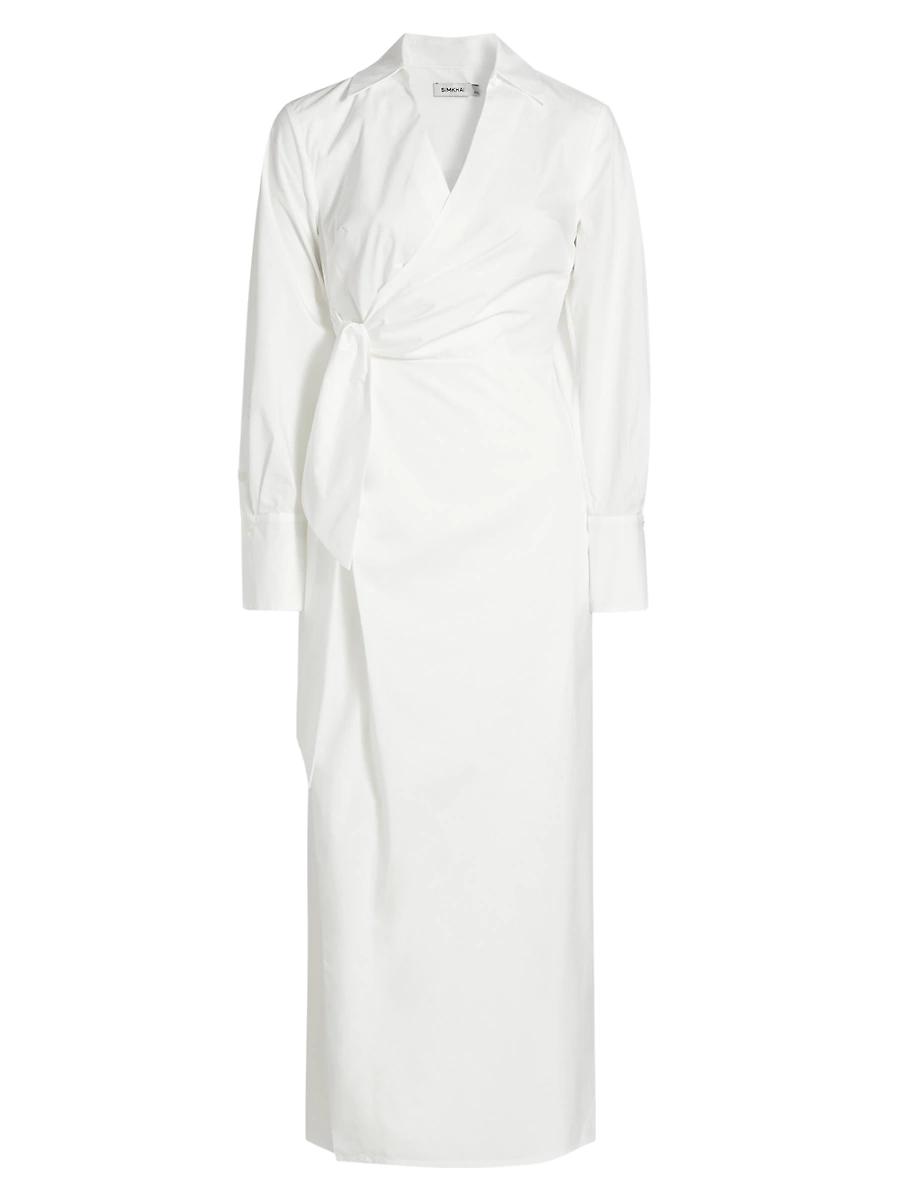 Womens Briar Draped Cotton-Blend Shirtdress Product Image