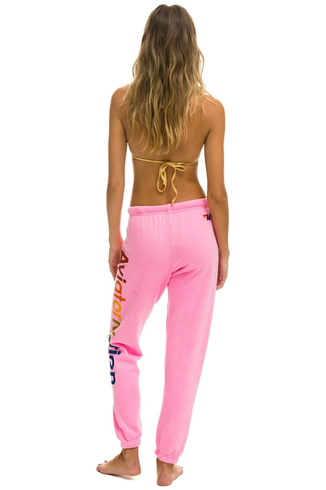 AVIATOR NATION NEW YORK CITY SWEATPANTS - NEON PINK Female Product Image