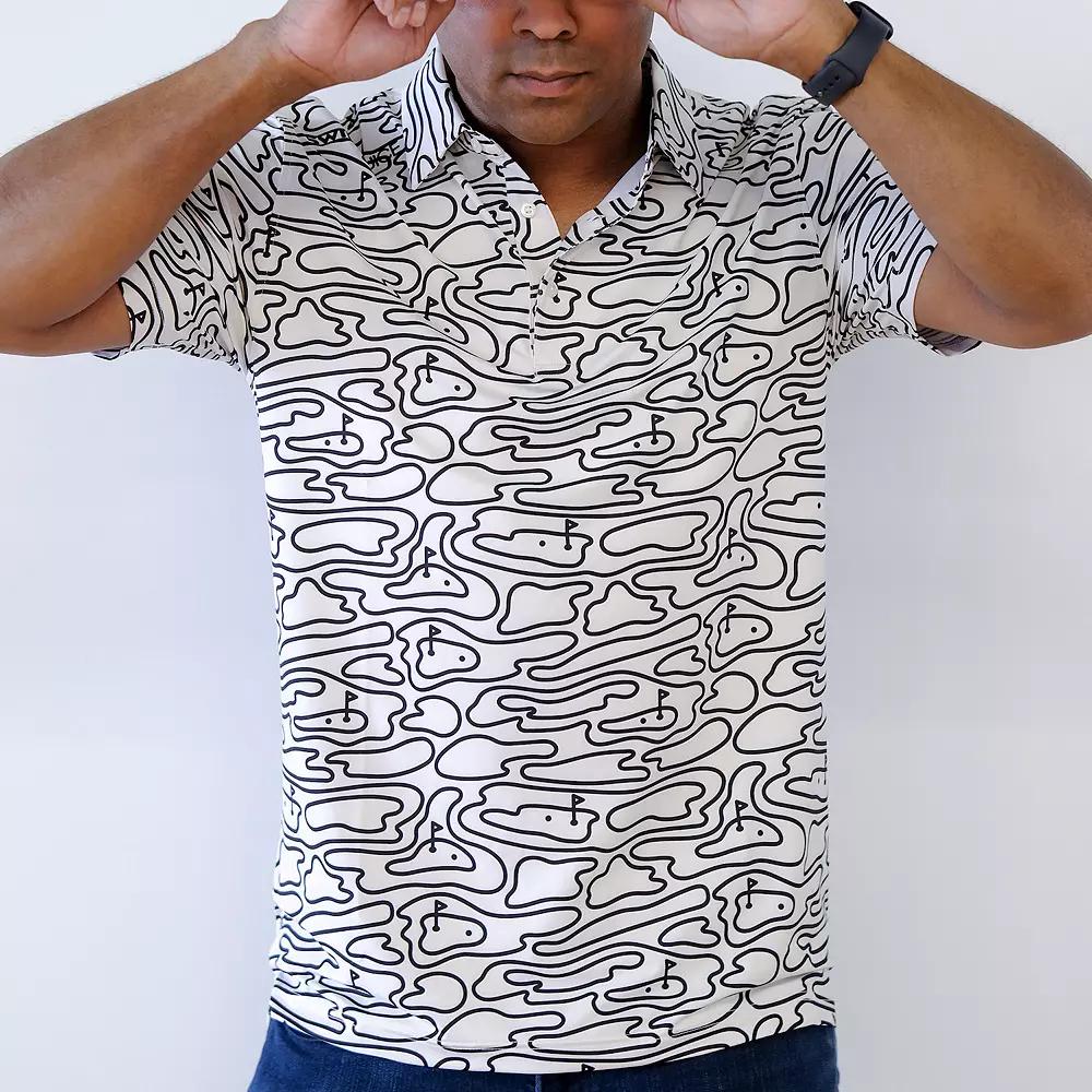 Men's SwingJuice Golf Rhythmic Lines Polo, Size: Medium, Ivory Product Image