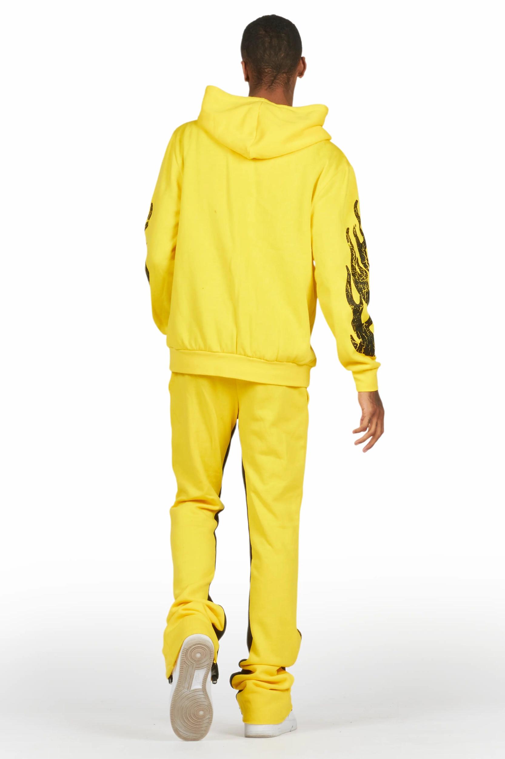 Amos Yellow Hoodie/Baggy Track Pant Set Male Product Image