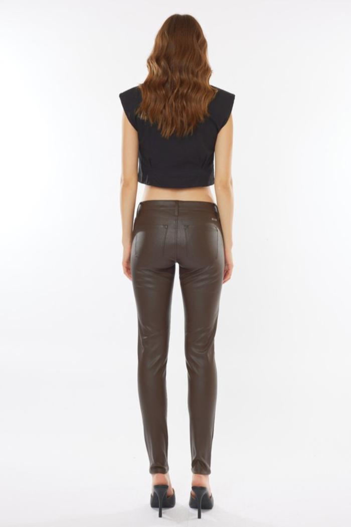 Low Rise Faux Leather Pants Product Image