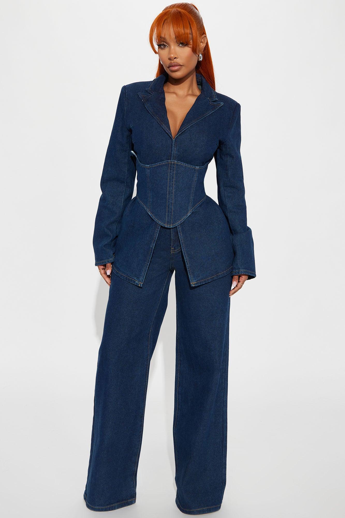 Get Down To Business Trouser Jeans - Dark Wash Product Image