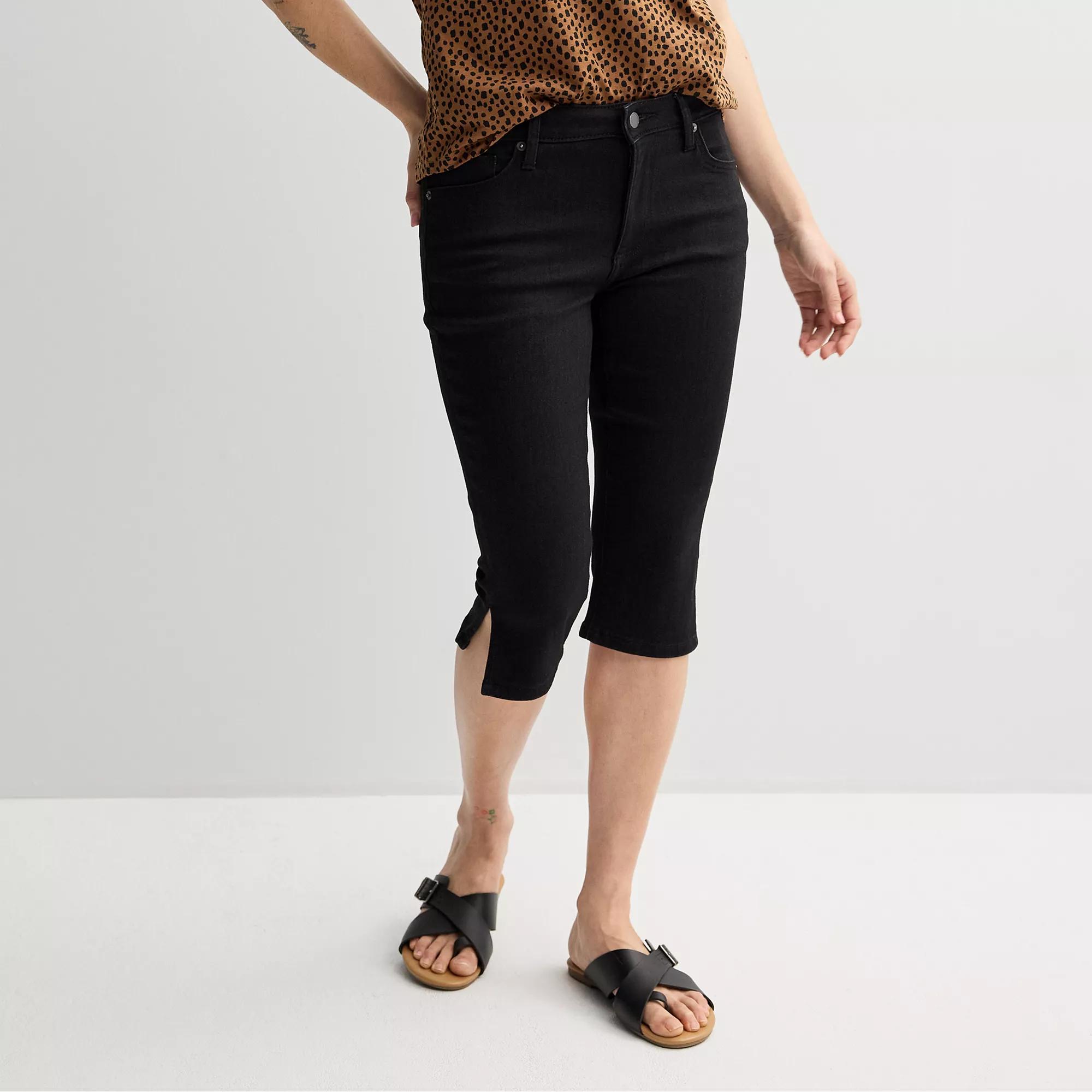 Women's Sonoma Goods For Life® Mid Rise Capris, Size: 10 Regular, Black Product Image