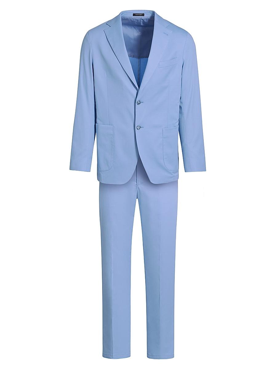 Mens Stretch Cotton Poplin Two-Button Slim-Fit Suit Product Image
