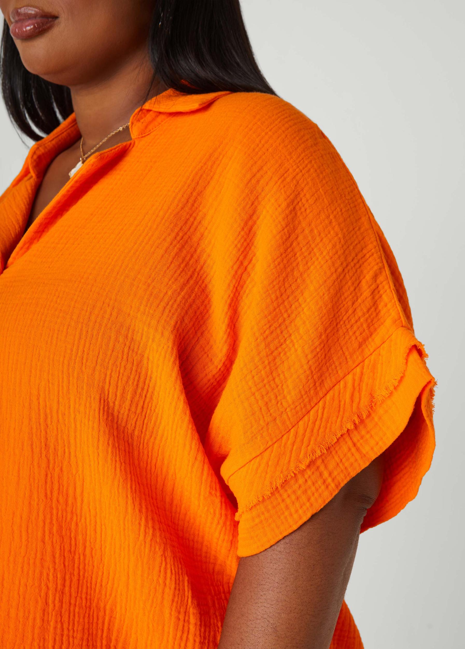 Plus Size Textured Cotton Gauze Pants Ashley Stewart Product Image