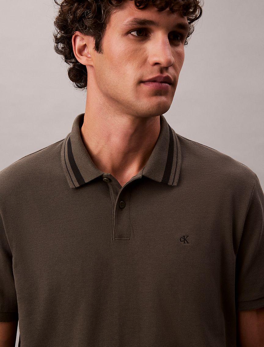Monogram Logo Pique Tipped Classic Polo Shirt Product Image