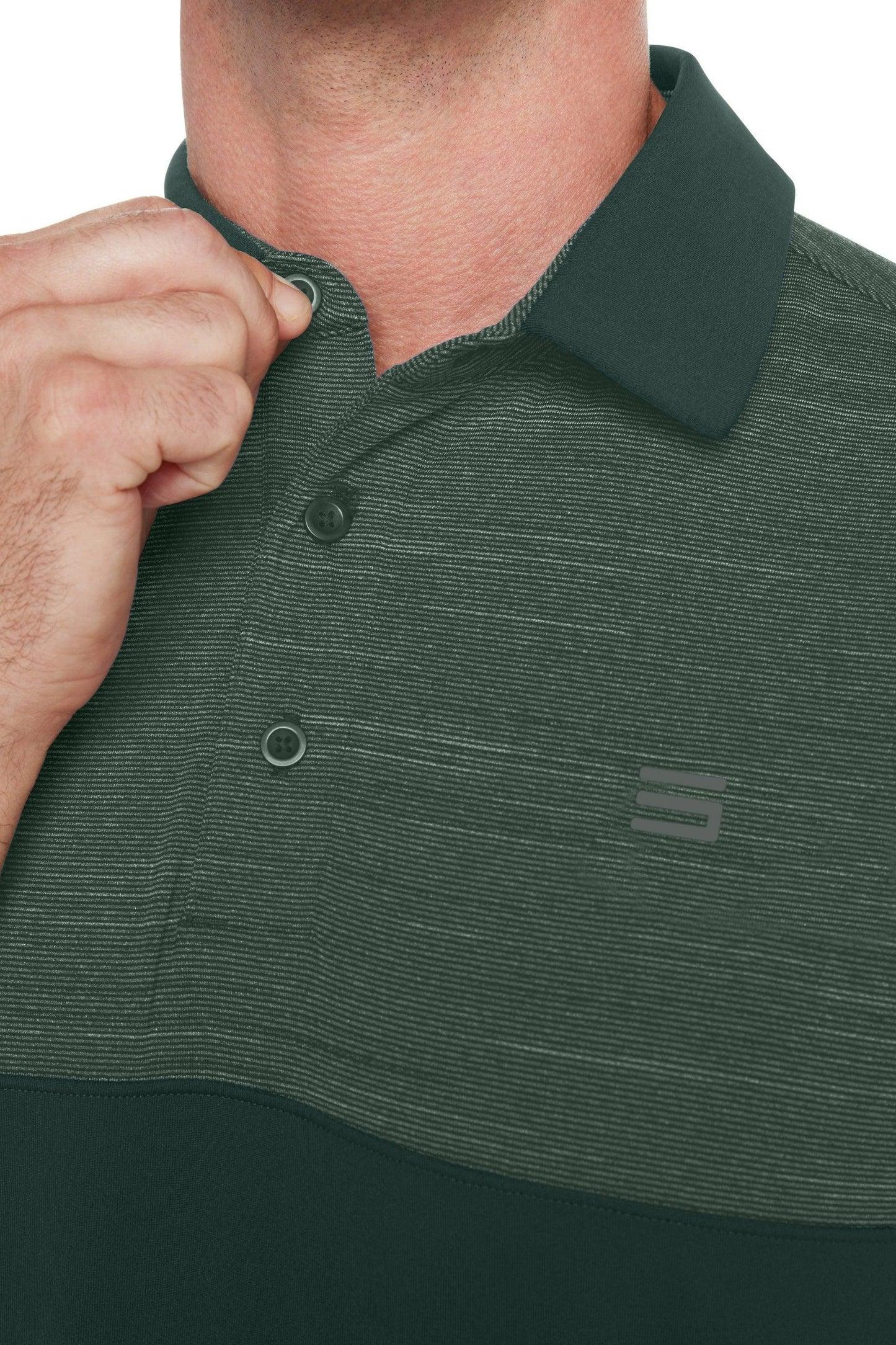 Three Sixty Six Men's Heathered Two-Tone Golf Polo Male Product Image