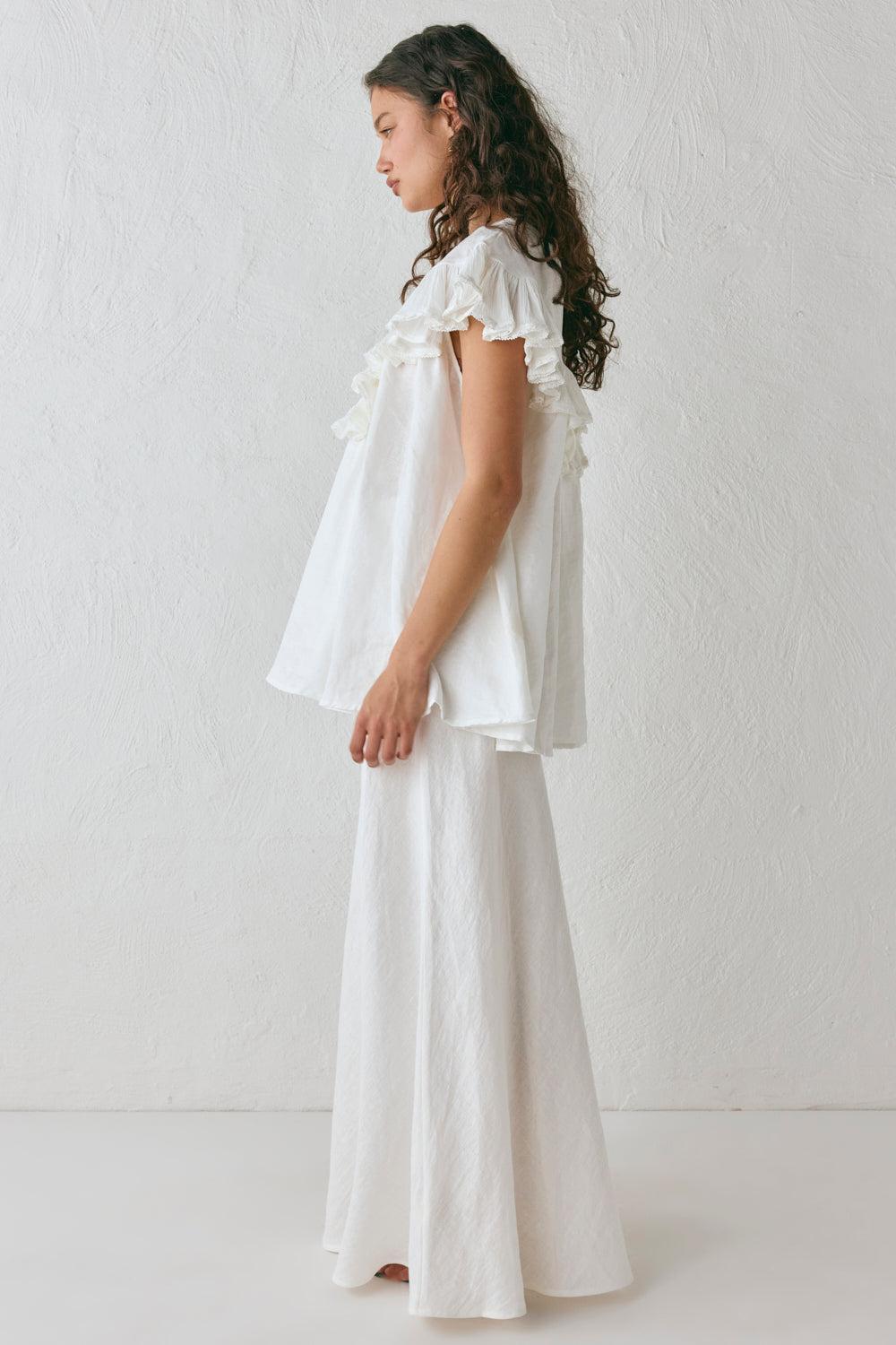 Viola Linen Tunic White Product Image