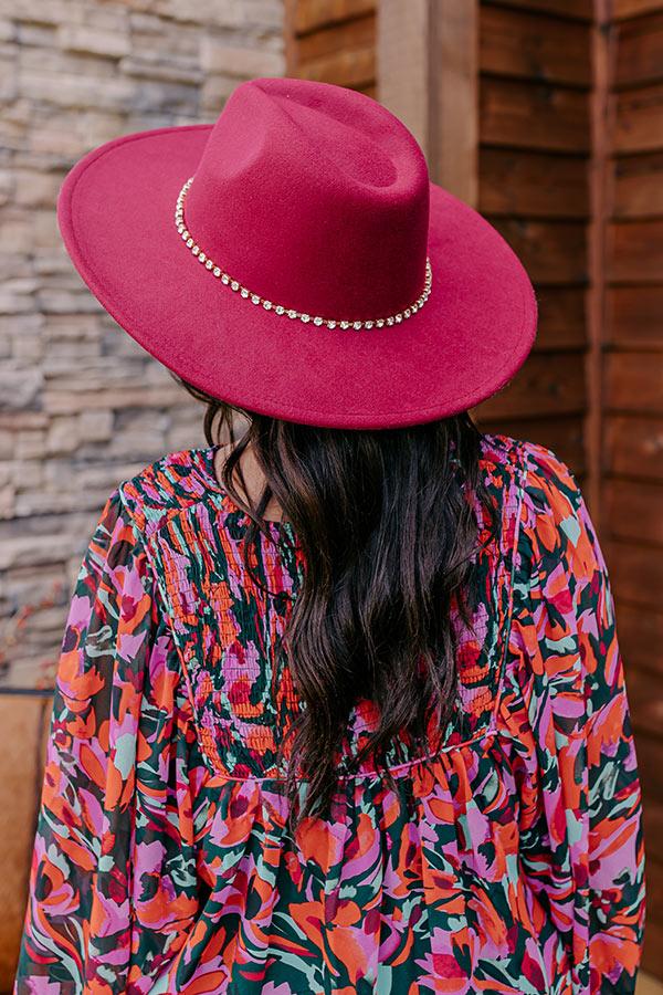 Superstar Style Felt Fedora in Wine Product Image