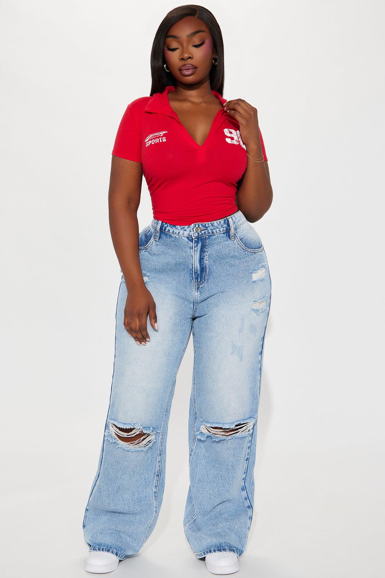 Wondering Why Ripped Straight Leg Jeans - Medium Wash Product Image