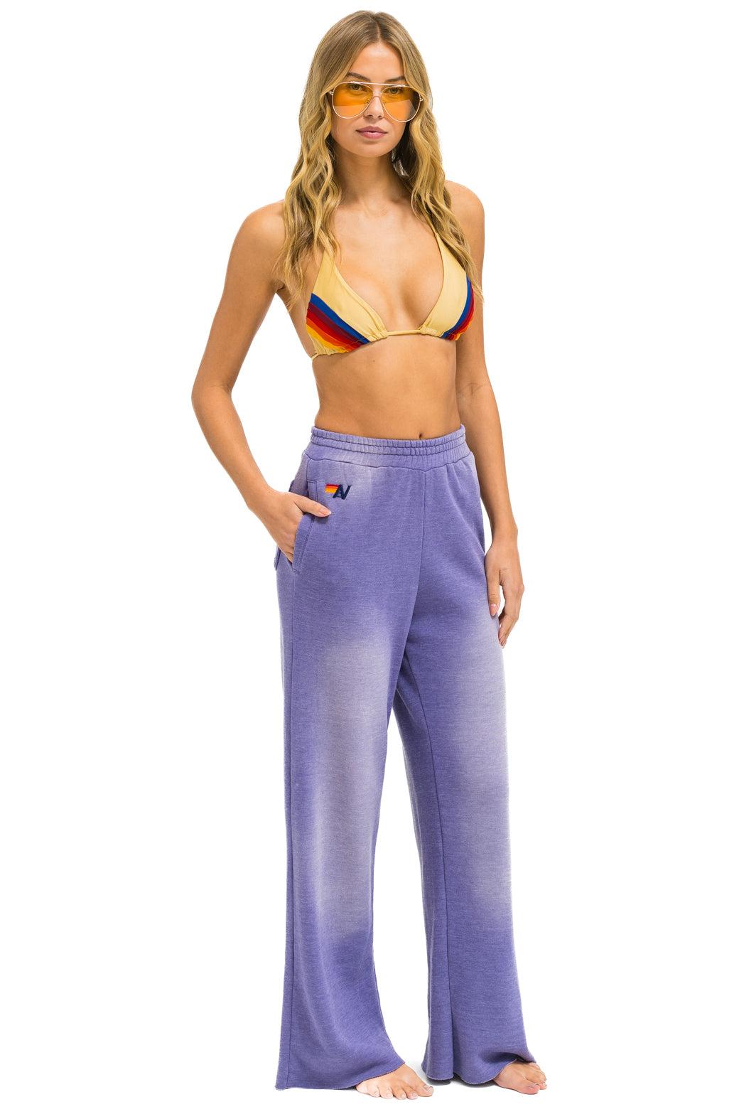 ESSENTIAL WIDE LEG POCKET SWEATPANTS - FADED GRAPE Female Product Image