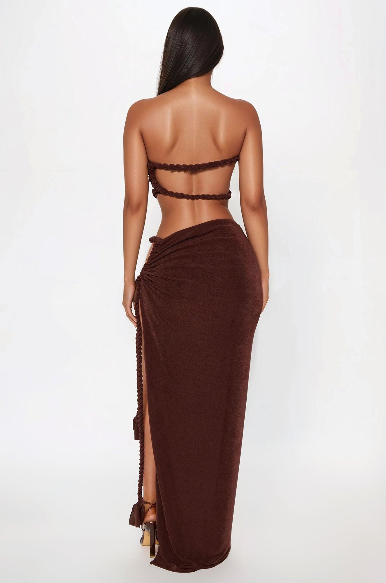 Ariela Maxi Skirt Set - Brown Female Product Image