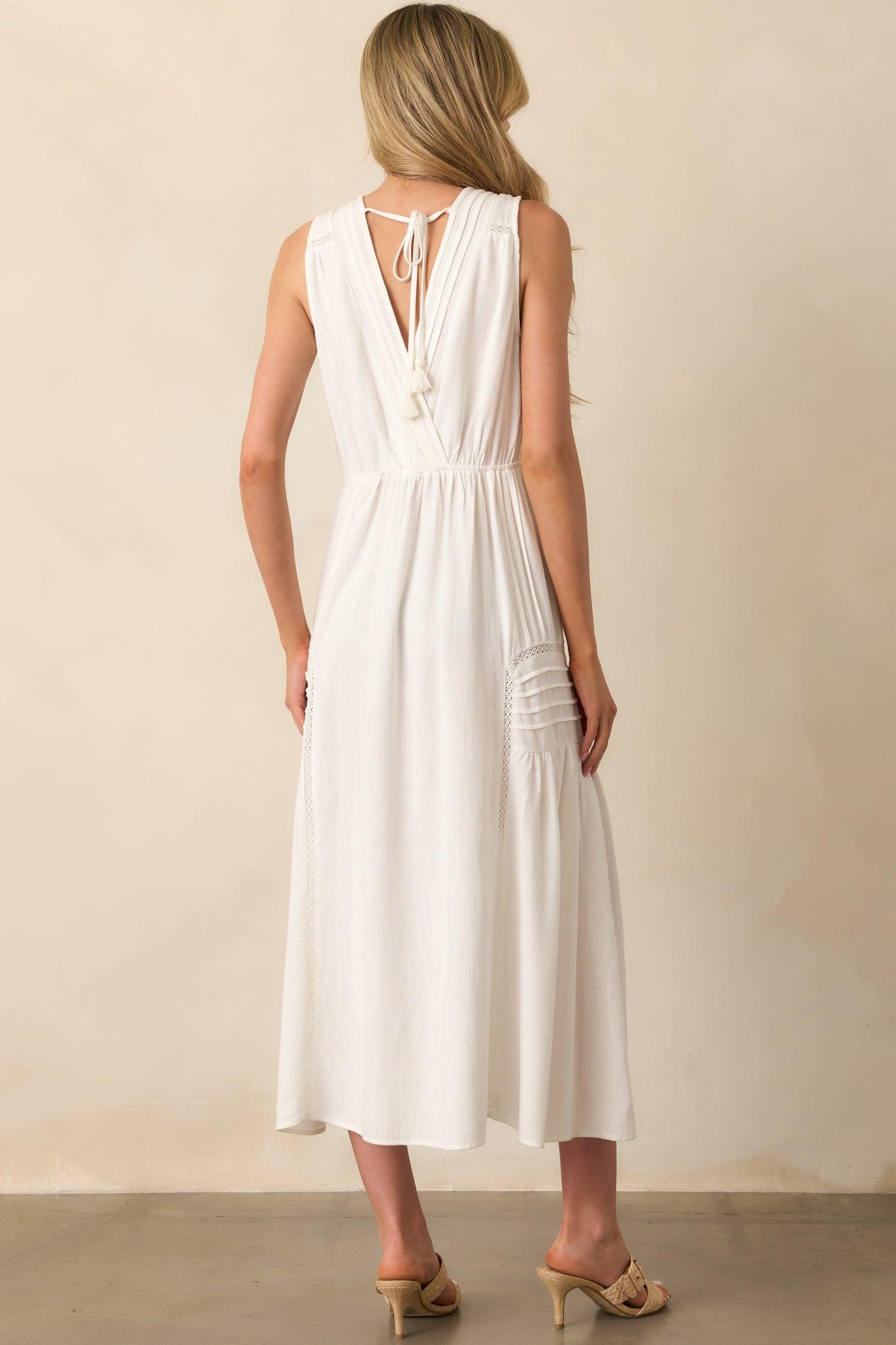 Only Goes Up From Here Ivory Linen Blend Sleeveless Maxi Dress Product Image