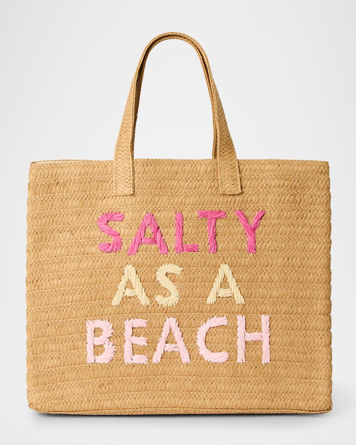 Salty as a Beach Straw Tote Bag Product Image