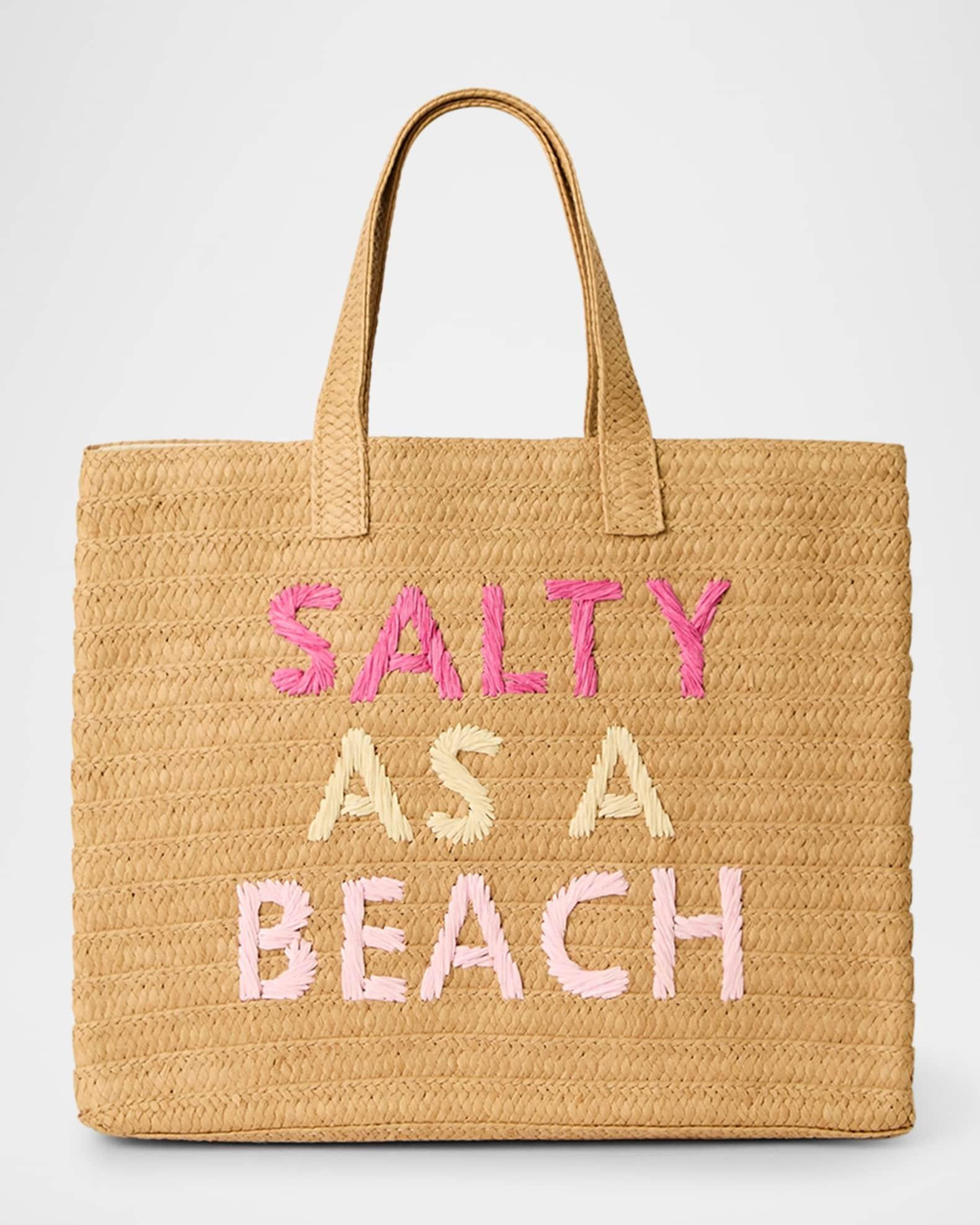 Salty as a Beach Straw Tote Bag Product Image