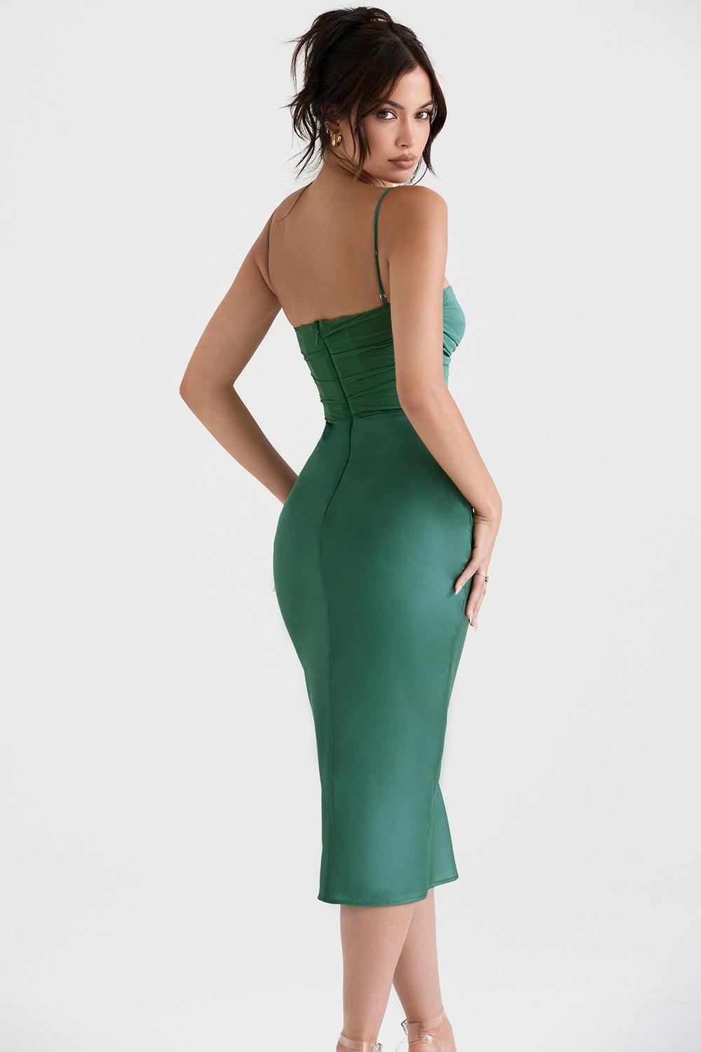 Teia  forest draped corset midi dress Product Image