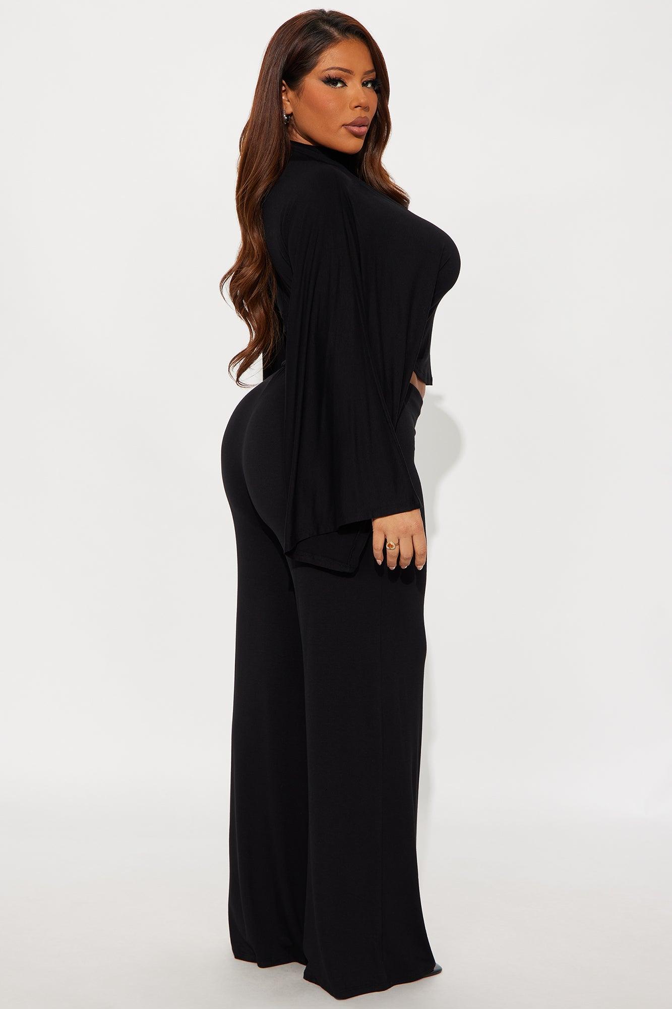 Haiden Wide Sleeve Pant Set - Black Female Product Image