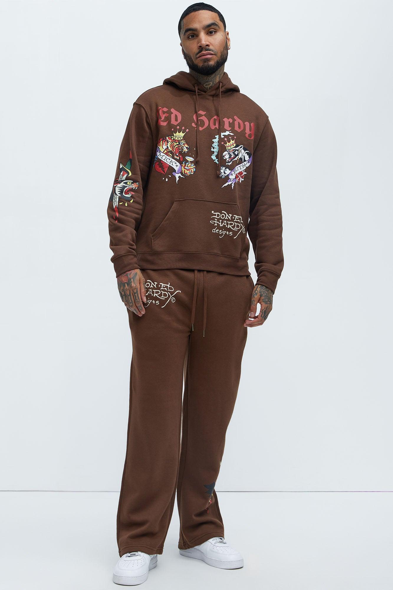 Ed Hardy Panther Tiger Hoodie - Chocolate Product Image