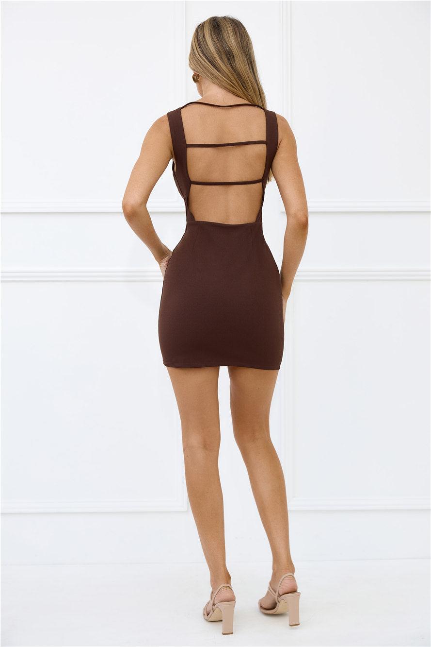 Redefine Style Mini Dress Chocolate Product Image